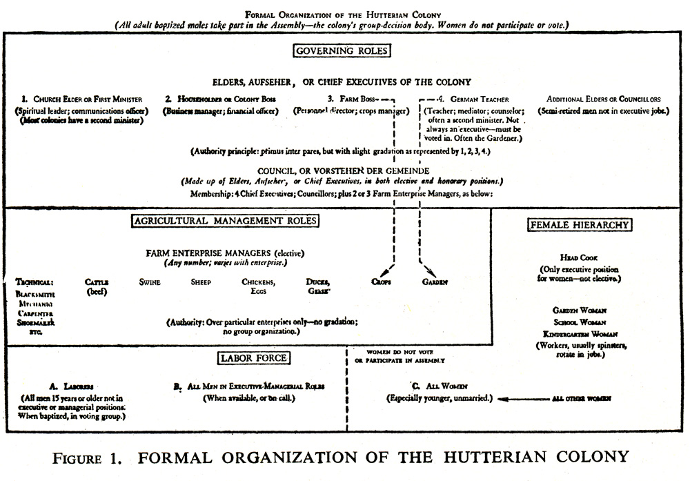 Formal Organization of
Hutterian Colony